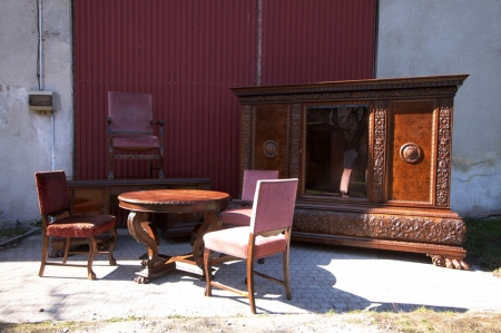 Komplet gabinetowy z 1925 roku, neorenesansowy 